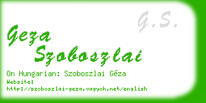 geza szoboszlai business card