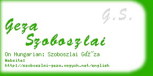 geza szoboszlai business card